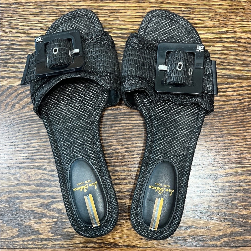 Sam Edelman Black Bambi Woven Slide Sandals